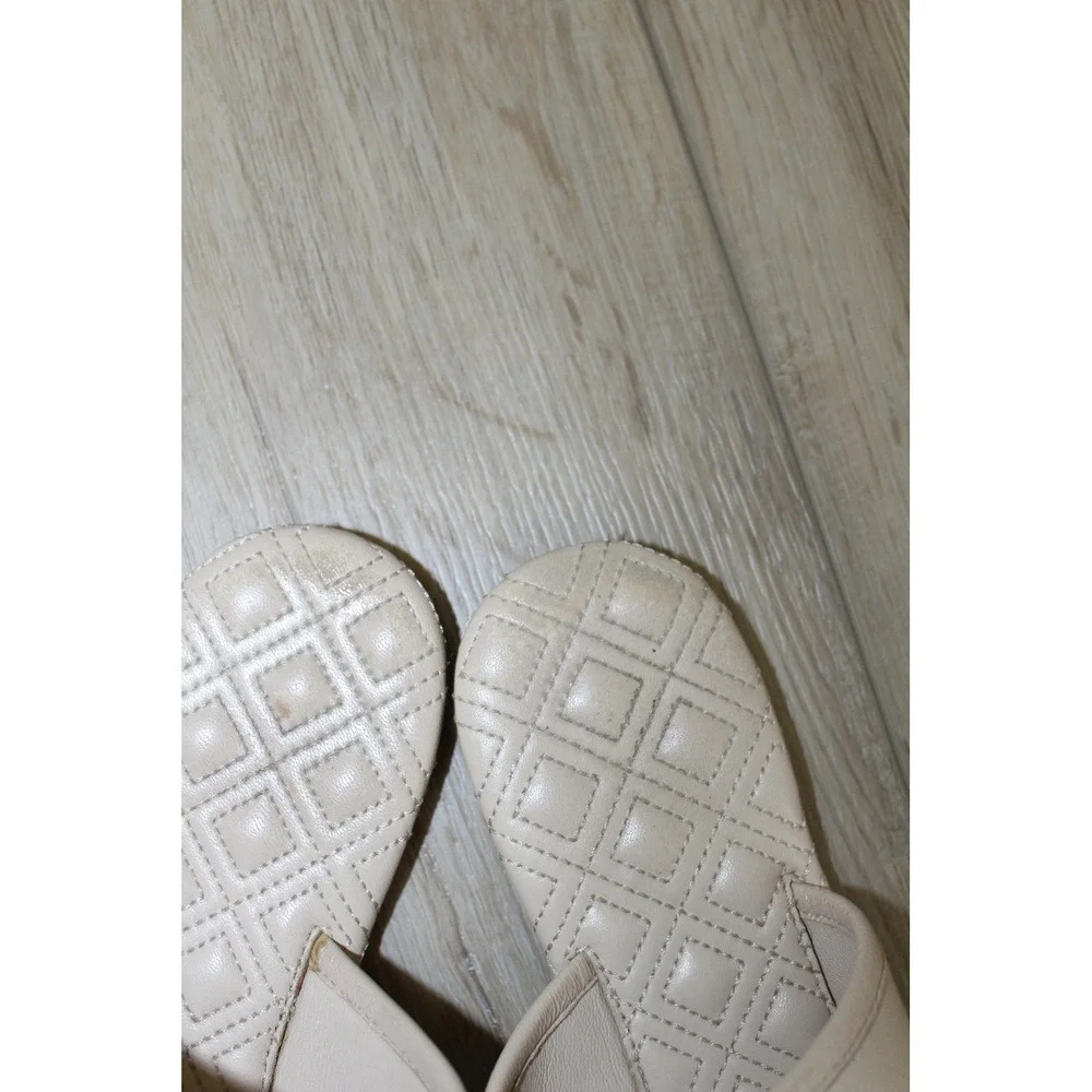 Tory Burch Fleming Cream Leather Quilted Flat Thong Sandals Women's 7M 5595 B18